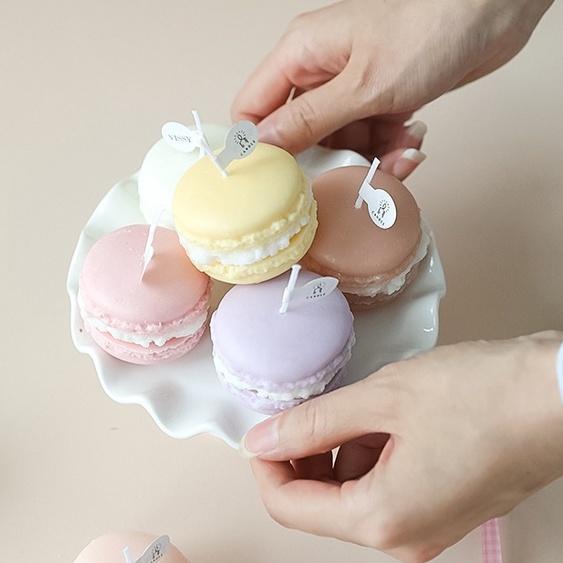 Nến Thơm Mini Siêu Xinh Hình Bánh Macaron 3x1cm