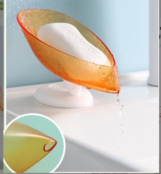 Hộp đựng xà phòng hình chiếc lá thiết kế độc đáo tiện dụng, khay đựng xà bông cho bồn rửa, nhà tắm, nhà vệ sinh