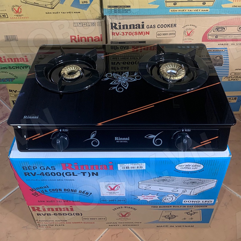 Bếp gas 6 tấc Rinnai RV-3615GL , Chén đồng lửa xanh tiết kiệm gas - Hàng chính hãng