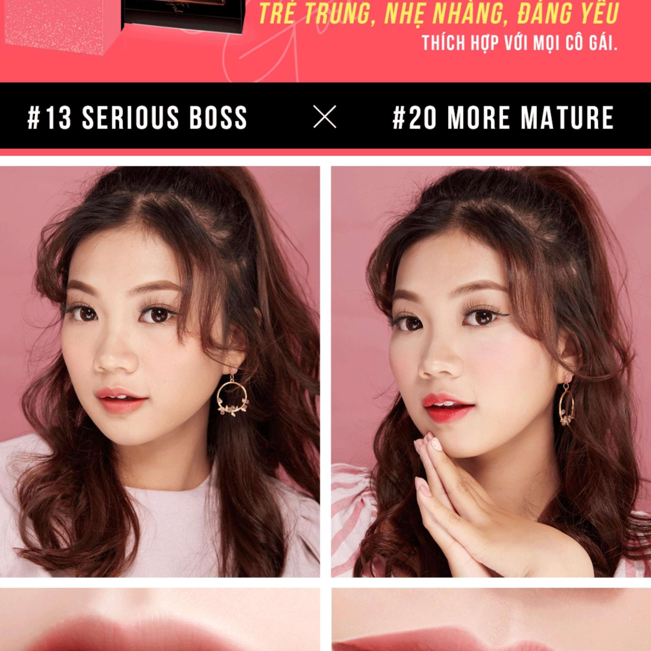 Set 2 Cây Son Kem Lì Bbia Last Velvet Lip Tint - Cute Girl (2 Cây X 5g) Limited Edition tặng 1 gương trang điểm BBIA màu ngẫu nhiên