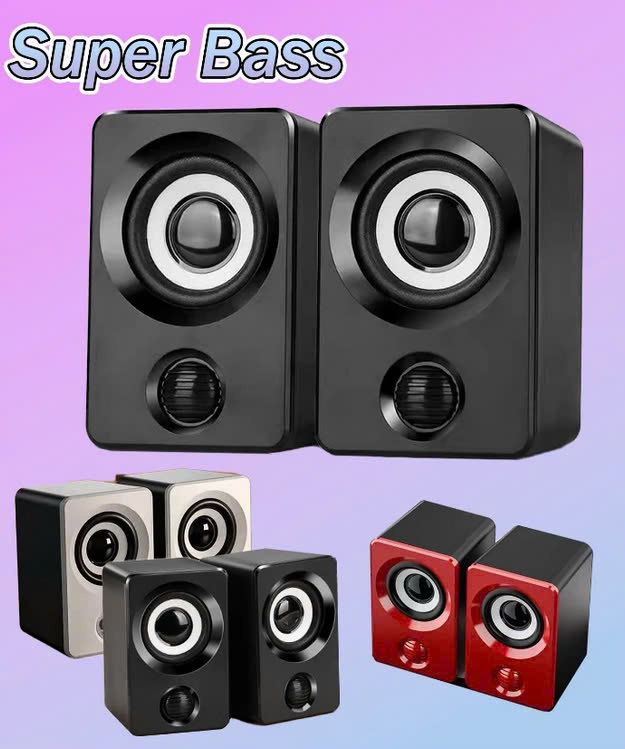 Loa vi tính để bàn SUPER BASS cực đã dòng loa cao cấp cho laptop, pc, điện thoại MÀU ĐEN - Hàng Chính Hãng