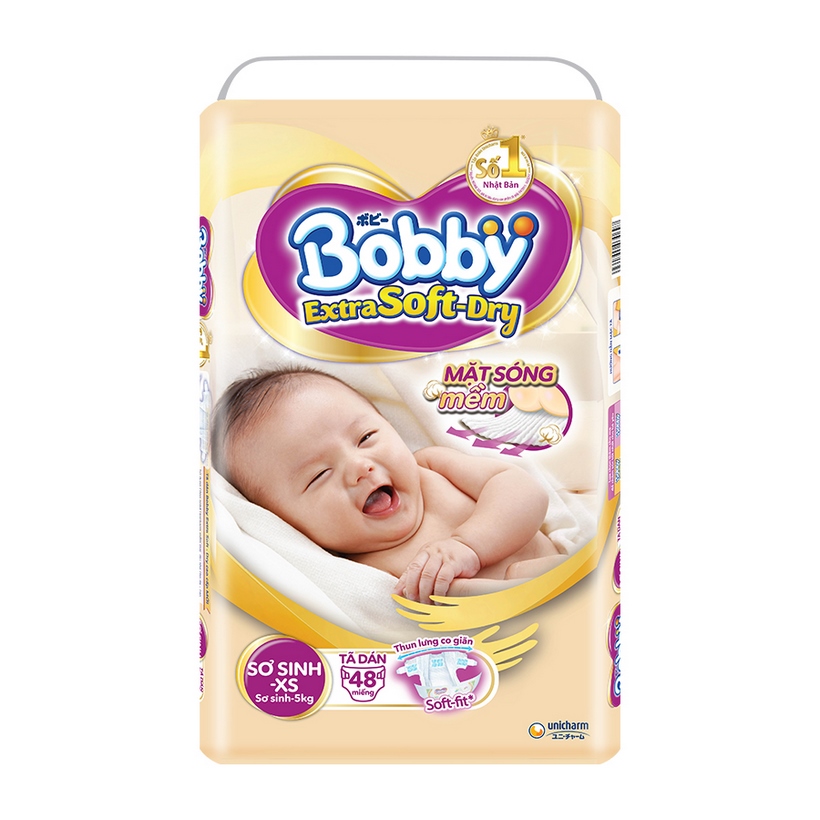 Tã dán cao cấp Bobby Extra Soft Dry