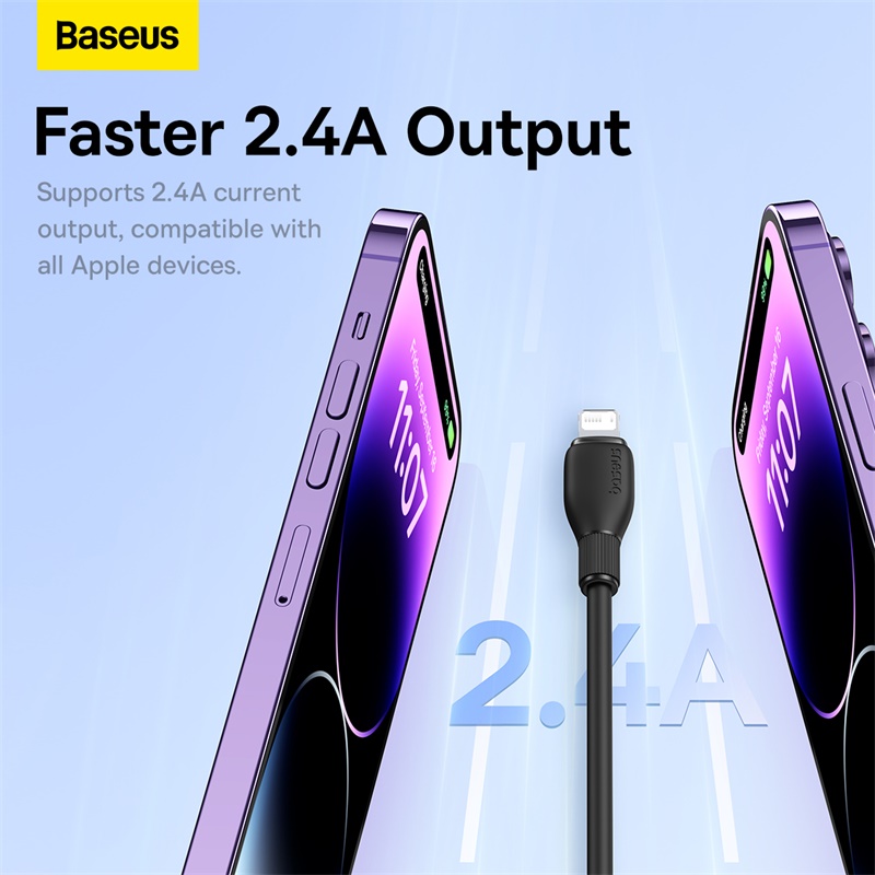 Cáp Sạc Nhanh Baseus Pudding Series Fast Charging Cable USB to iP 2.4A (Hàng chính hãng)