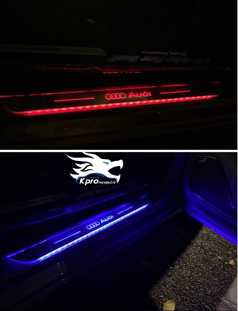 Bộ ốp chống trầy bậc bước cửa ô tô đèn led đổi màu siêu đẹp - Hàng Kpro chất lượng cao