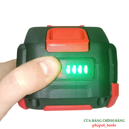 Pin 10 cell dung lượng 1500mAh PHIPOL TOOLS 4.0Ah/21V LI-ION có đèn báo hiển thị dung lượng - Hàng Chính Hãng