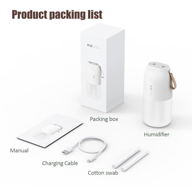 Protable Pin Sạc Hương Thơm Máy Khuếch Tán Đôi Vòi Phun Sương Tạo Máy Khuếch Tán Tinh Dầu Không Dây Máy Tạo Độ Ẩm Không Khí