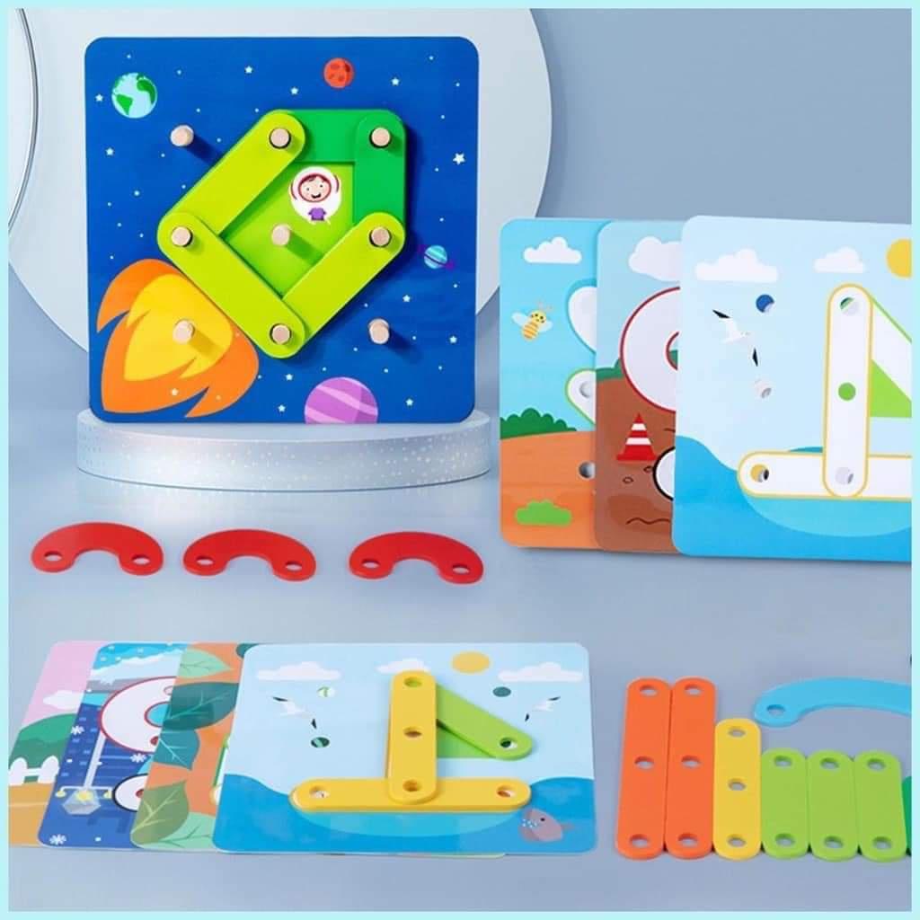 Đồ Chơi Xếp Hình Giáo Dục Theo Phương Pháp Montessori Cho Trẻ Mẫu Giáo tư duy sáng tạo phát triển ngôn ngữ