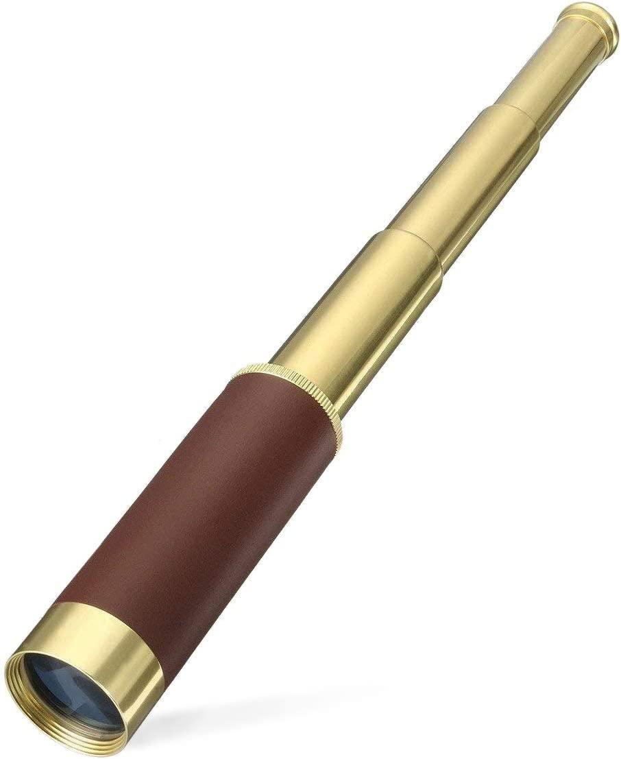 Pirate một mắt cho trẻ em và người lớn, Kính viễn vọng đồng thau gấp cầm tay 25x30
