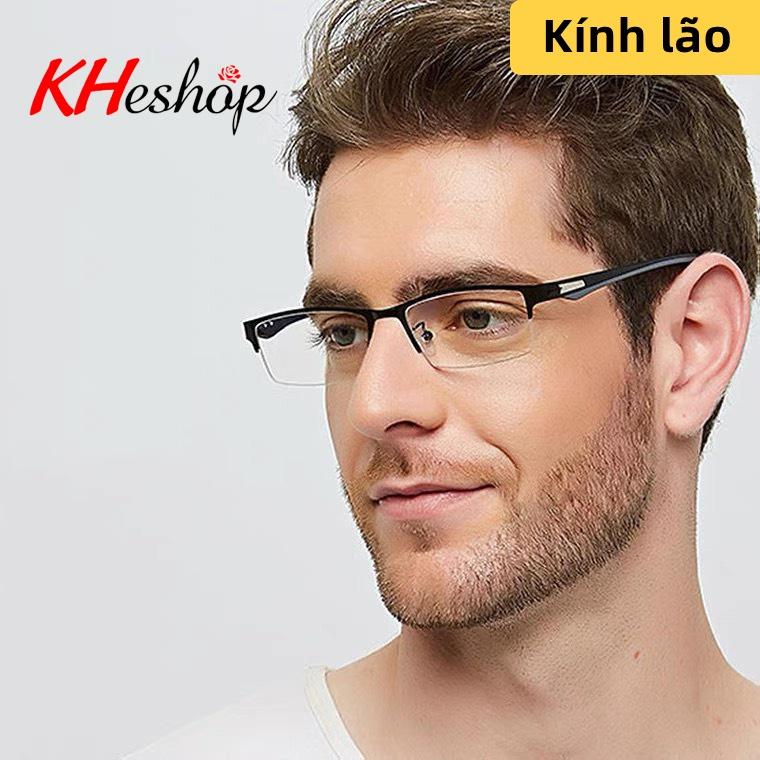 Kính lão thời trang tròng trắng. gọng Kim Loại, chống ánh sáng xanh, nhìn xa gần không mỏi mắt mã Y8050