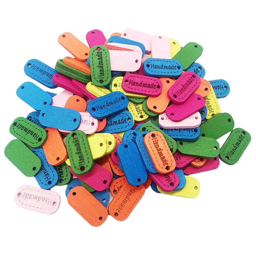 100 Cái Nhiều Màu Với Dáng Hình Nút Gỗ Cho Quần Áo Embellishmnet