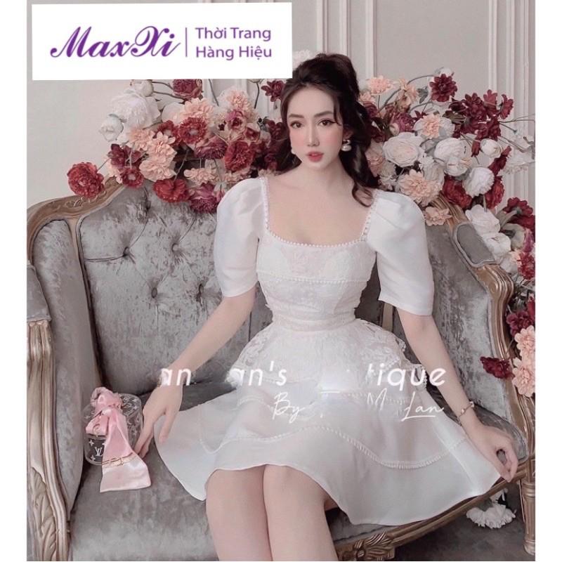 Váy Xoè Phối Ren Đầm Nữ Dự Tiệc