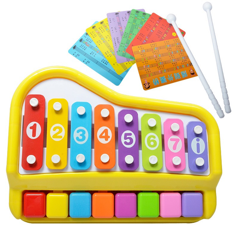 Đồ Chơi Đàn Piano 8 Phím Kết Hợp Xylophone - Phù Hợp Với Trẻ Từ 3 Tuổi, Dạy Bé Nhận Biết Màu Sắc Và Âm Thanh Vui Nhộn