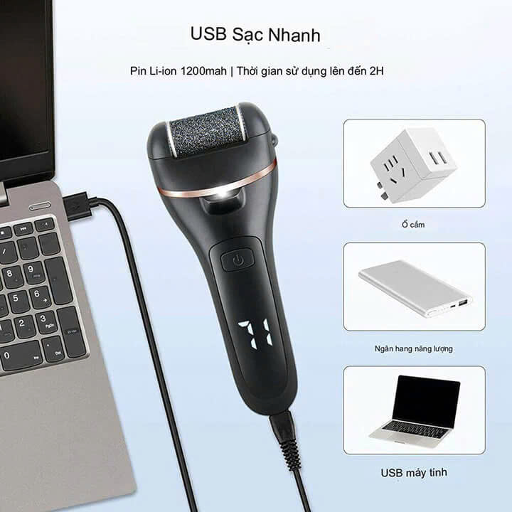 Máy chà gót chân tẩy tế bào ch.ết làm mềm sáng gót chân chuyên dụng tại nhà Chuyên Nghiệp Dùng Trong Spa Nail Rock Foot Callus remover Giao Màu Ngẫu Nhiên