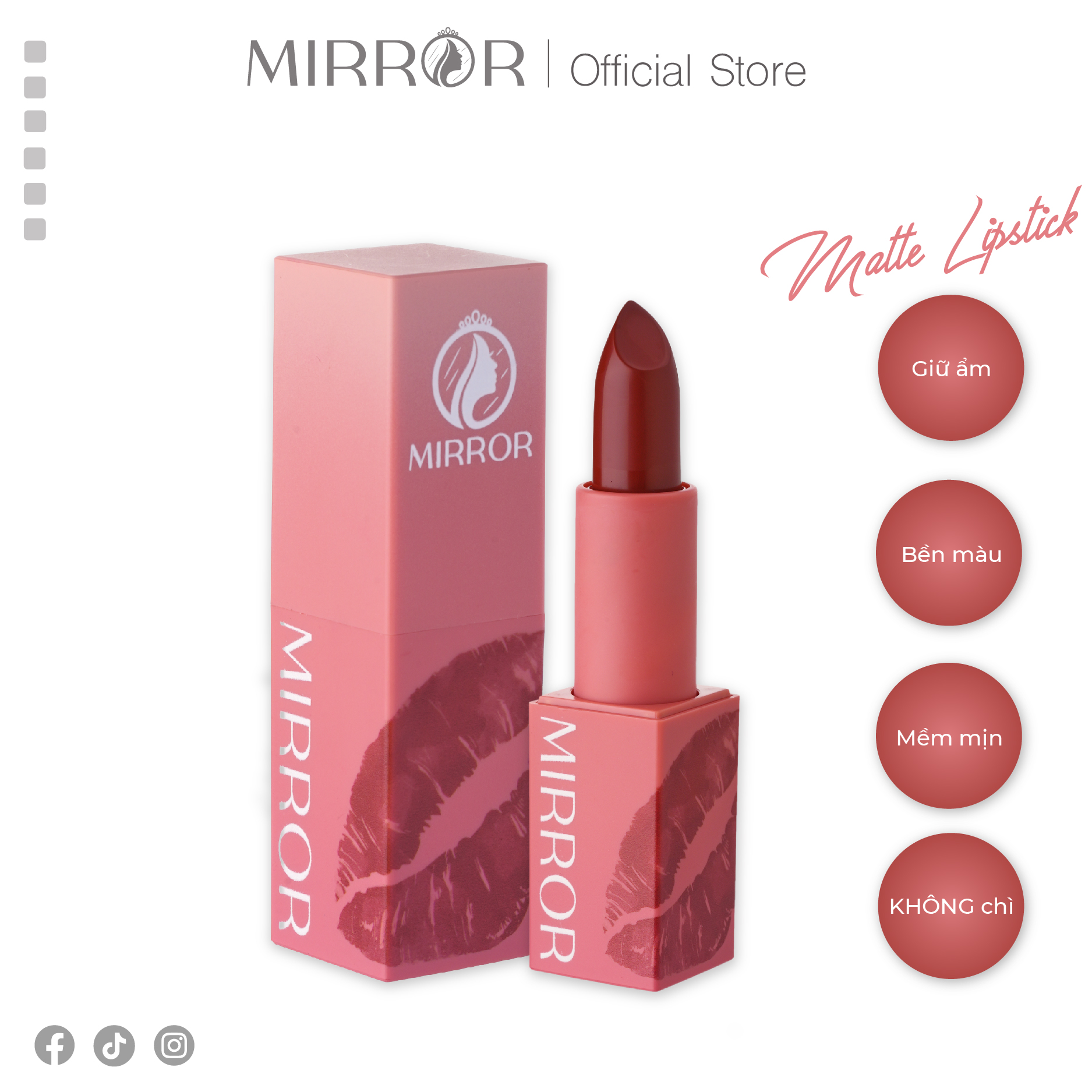 Son môi lì dạng thỏi MIRROR Matte Lipstick 4g