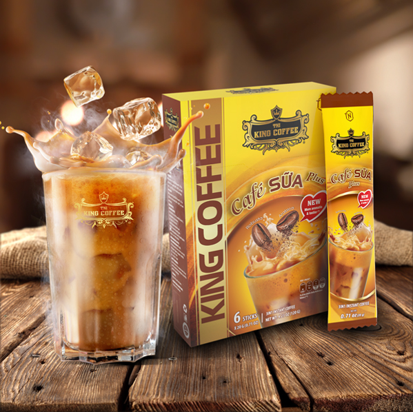 Combo 1 Cà Phê Hòa Tan Espresso KING COFFEE - Hộp 100 gói x 2.5g + Tặng 1 Cà Phê Sữa PLUS Hòa Tan 3in1 KING COFFEE - Hộp 10 gói x 20g