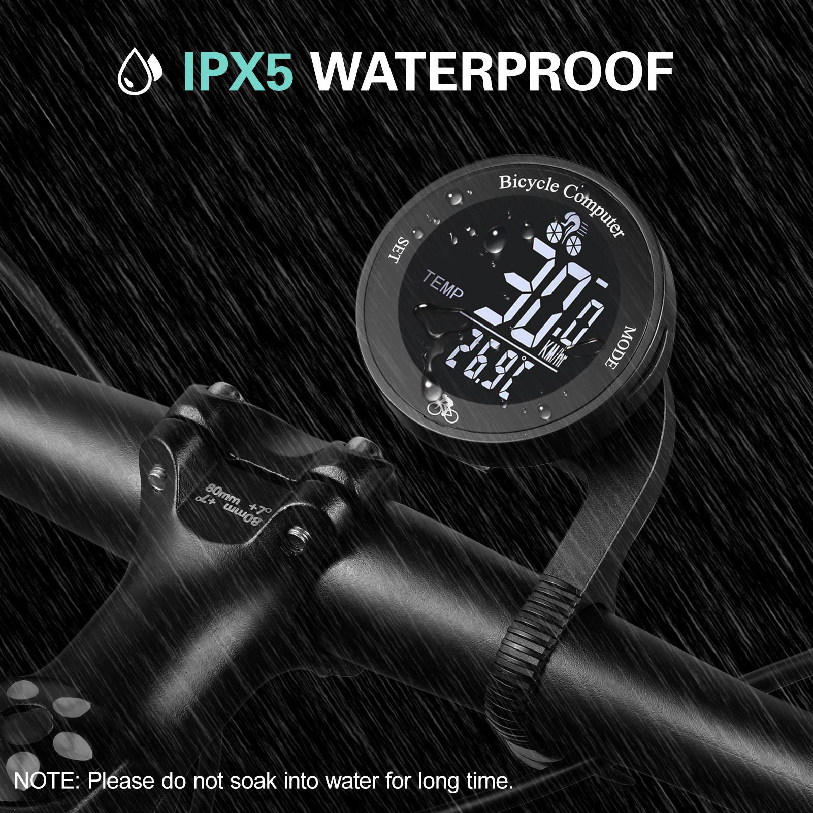 Đồng hồ tốc độ đi xe đạp không dây, không thấm nước, Màn hình LCD đa chức năng MTB