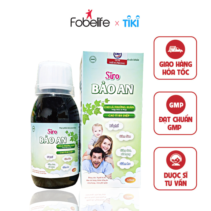 Siro Ho Bảo An Hỗ Trợ Giảm Ho Đờm Đau Rát Họng - Chai 125ml