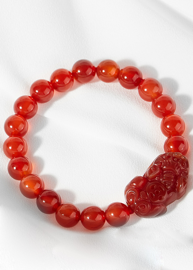 Vòng tay đá mã não đỏ phối tý hưu Ngọc Quý Gemstone