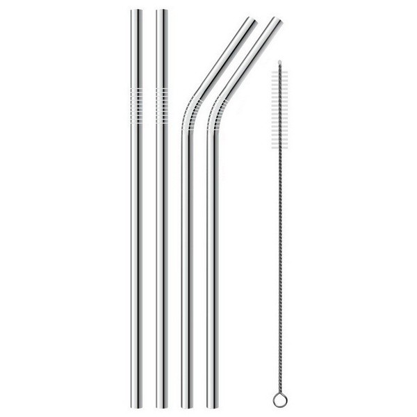 Set 2 Ống Hút Inox Kèm Cọ Rửa Thân Thiện Môi Trường - Phụ Kiện Bàn Ăn