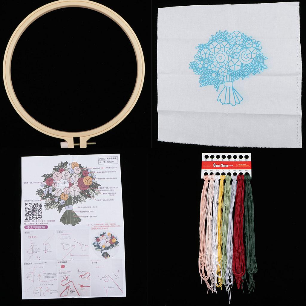 Full Range of Embroidery Starter Kit Bouquet Cross Stitch Crafts Style 1