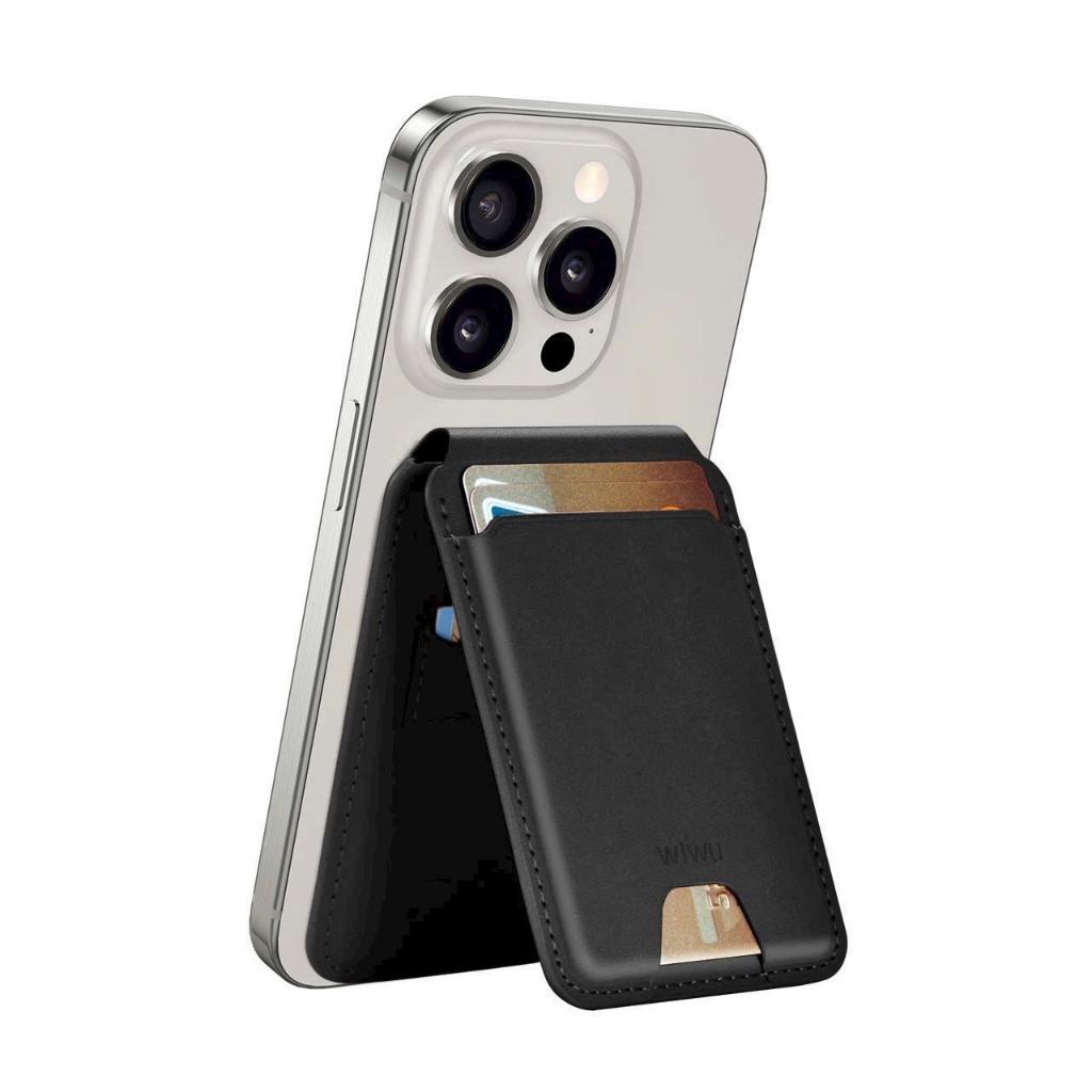 VÍ DA WiWU Mag Wallet FM ( gắn định vị) WM-005 - Kiêm Giá Đỡ, Nhỏ Gọn - Tiện Lợi Cao Cấp Chính Hãng