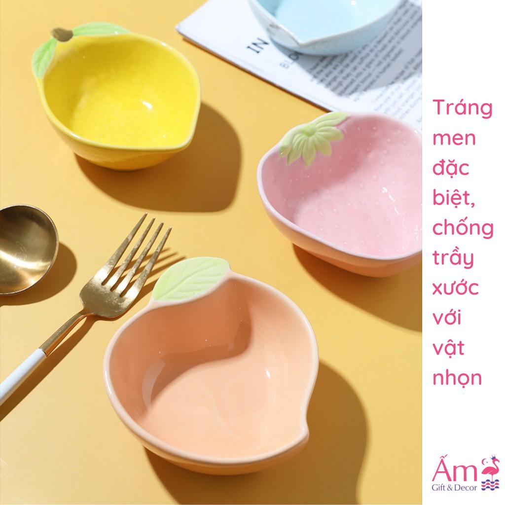 Bát Sứ Ăn Dặm Cho Bé Gốm Sứ Kiểu Nhật Hoa Quả Cao Cấp - Chén Sứ Cho Bé Ăn Dặm Sâu Lòng 4cm - Nuôi Dưỡng Thần Đồng Của Mẹ