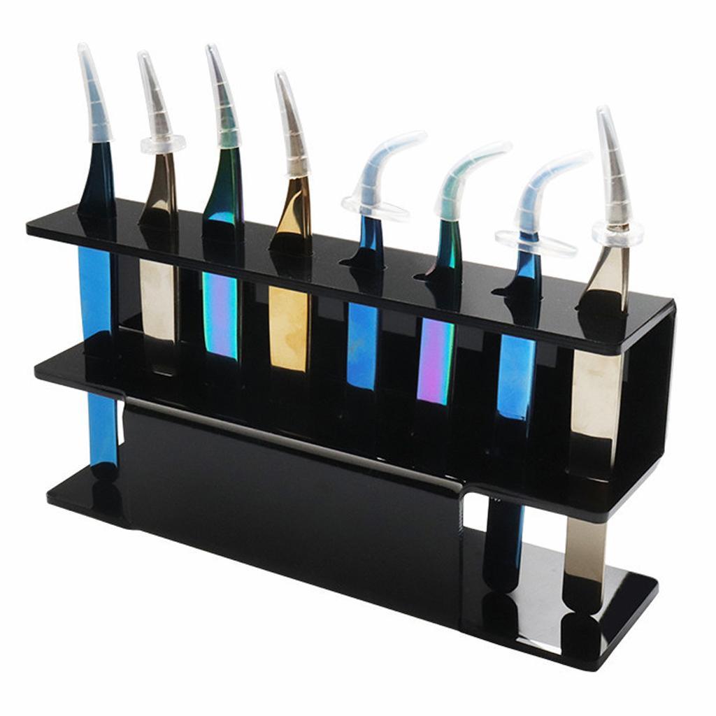 2Pc Tweezer Storage Holder Eyelash Extension Make Up Tweezers Acrylic Stand