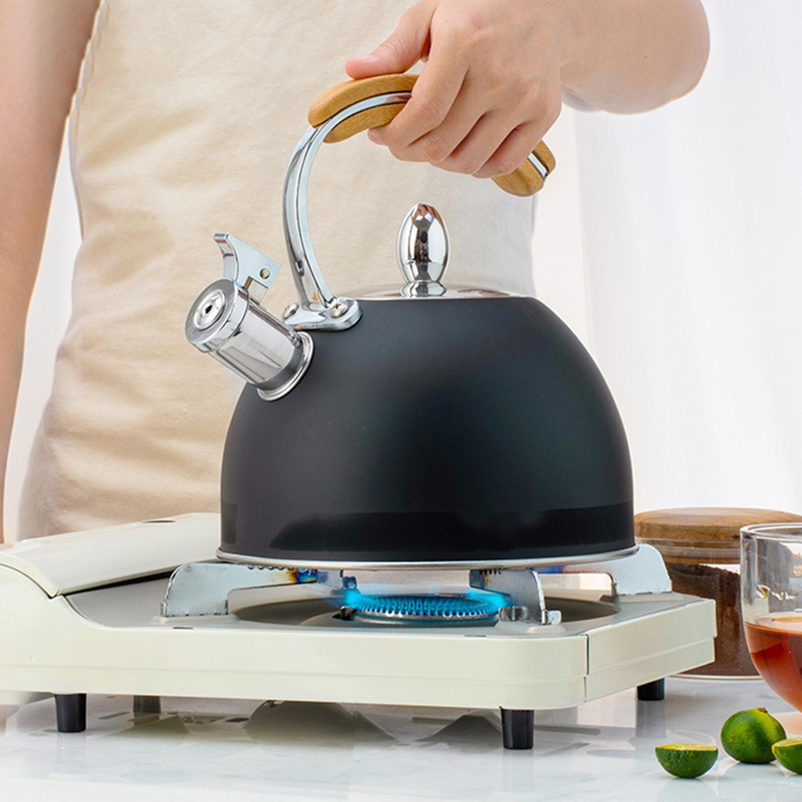 3L Whistling Tea Kettle Teapot for Gas Stove Induction Hob Camping