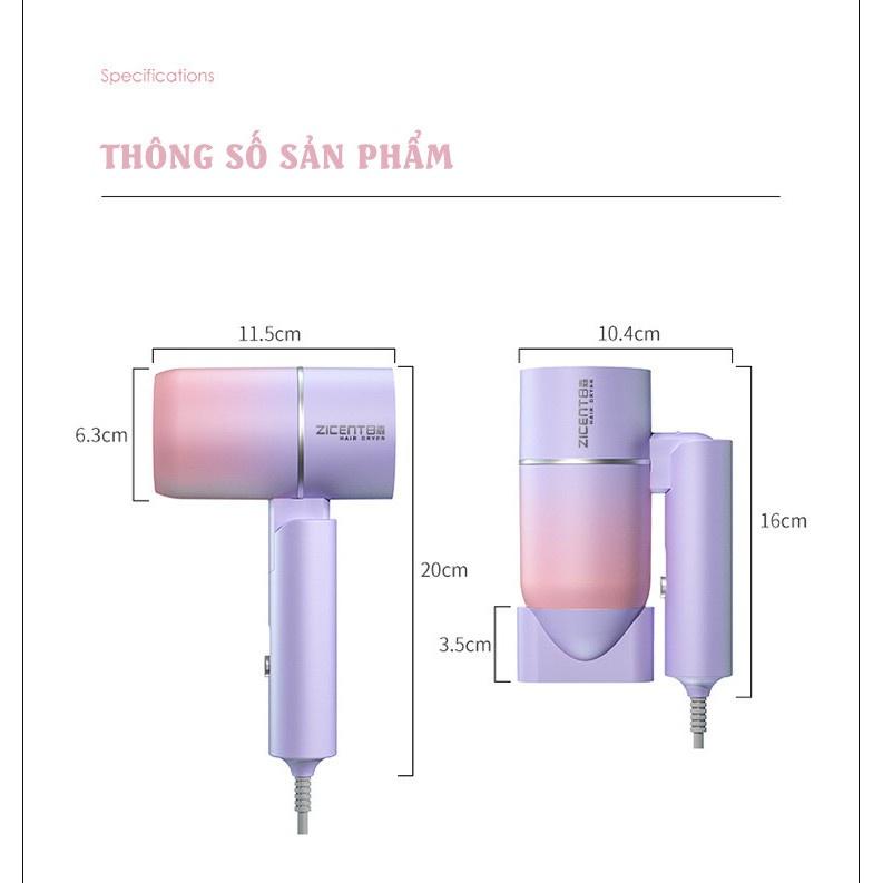 Máy sấy tóc mini gấp gọn tạo kiểu tóc chuyên nghiệp công suất lớn 1000w bảo hành 12 tháng - MST02