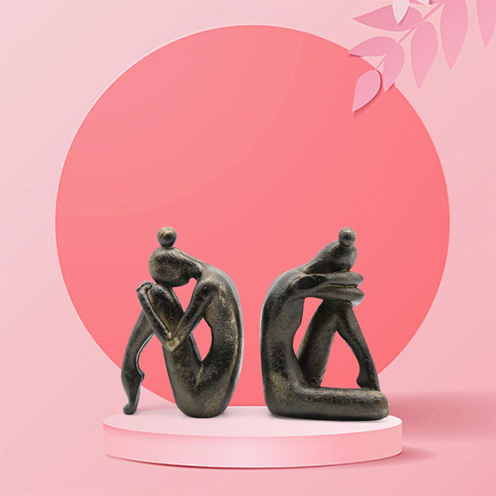 Thinker Bookends Figurine Bookend Decorative Bookends Desk Living Room Modern Home Female Book Stand Holder Resin Book Ends Book Stopper