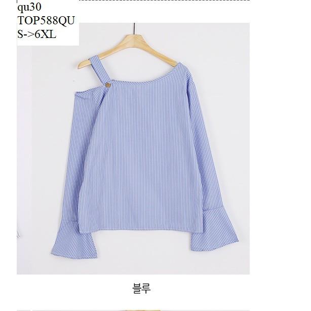 TOP480 ÁO KIỂU TAY LOE SỌC KẺ