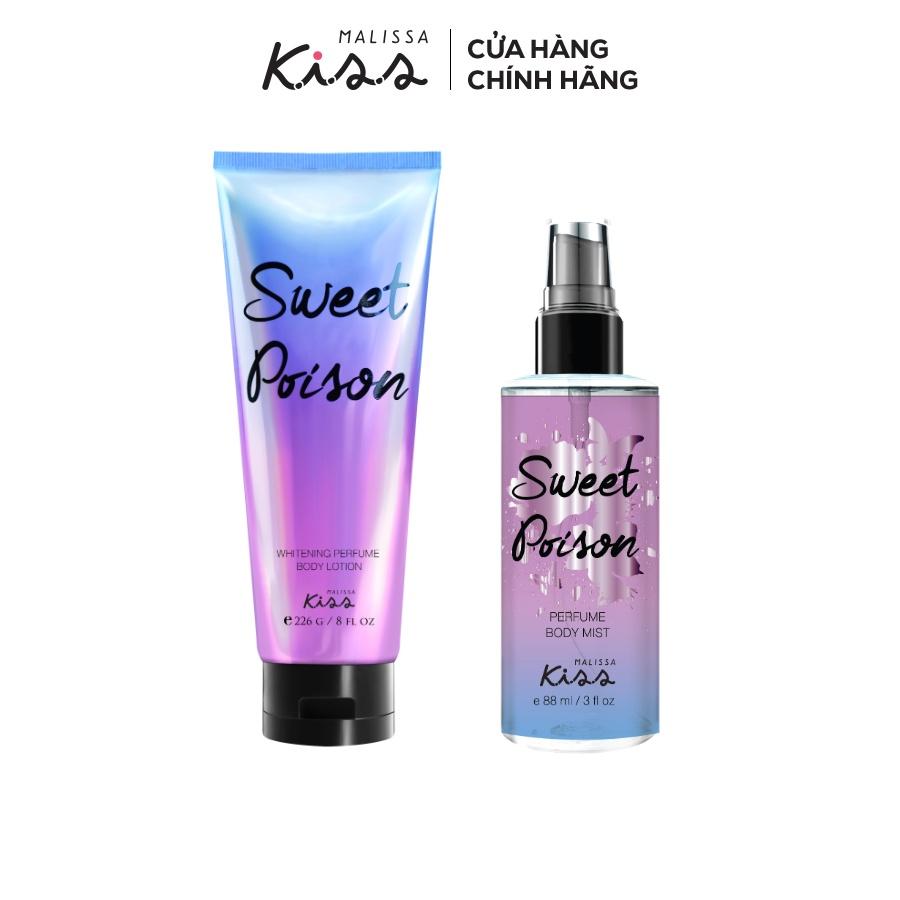 Bộ Đôi Hoàn Hảo Malissa Kiss Body Lotion &amp; Body Mist hương Sweet Poison 226G