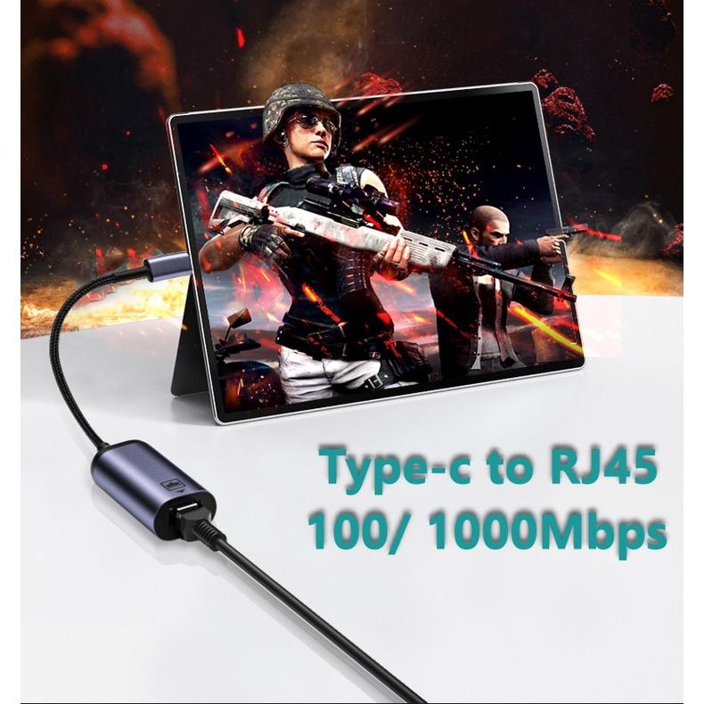 Cáp USB Type c ra Gigabit Ethernet 1000Mbps cho Laptop, Táo - Jinghua z313 - Hồ Phạm