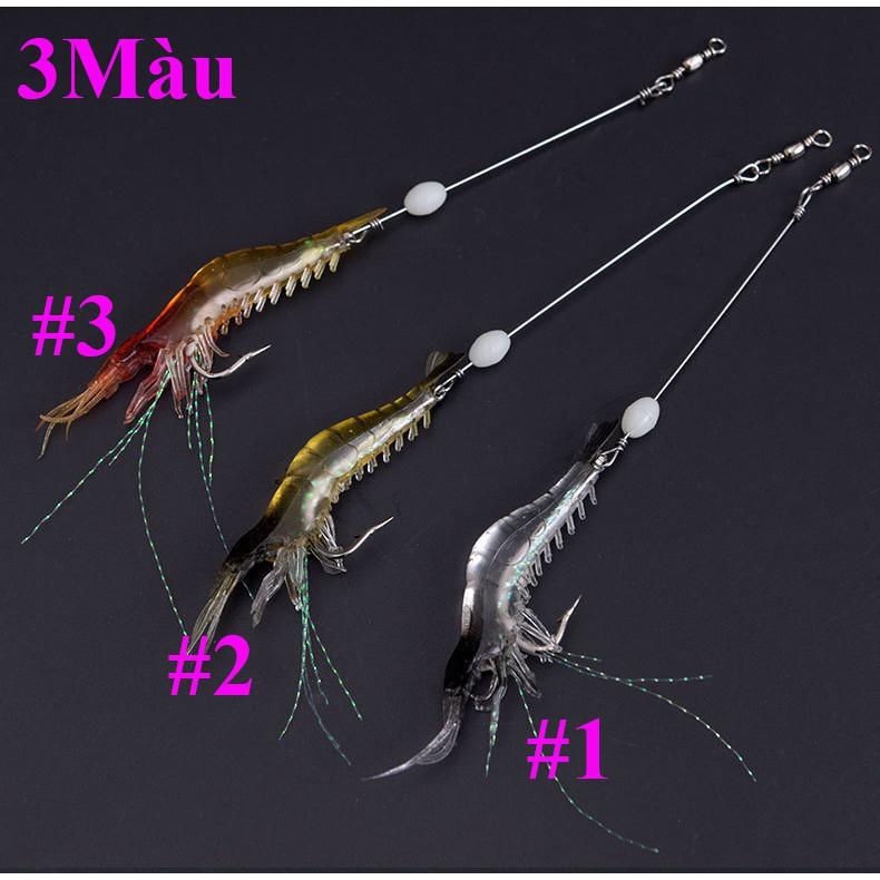 Mồi câu cá giả hình con tôm dạ quang 90mm tiện lợi MG-16