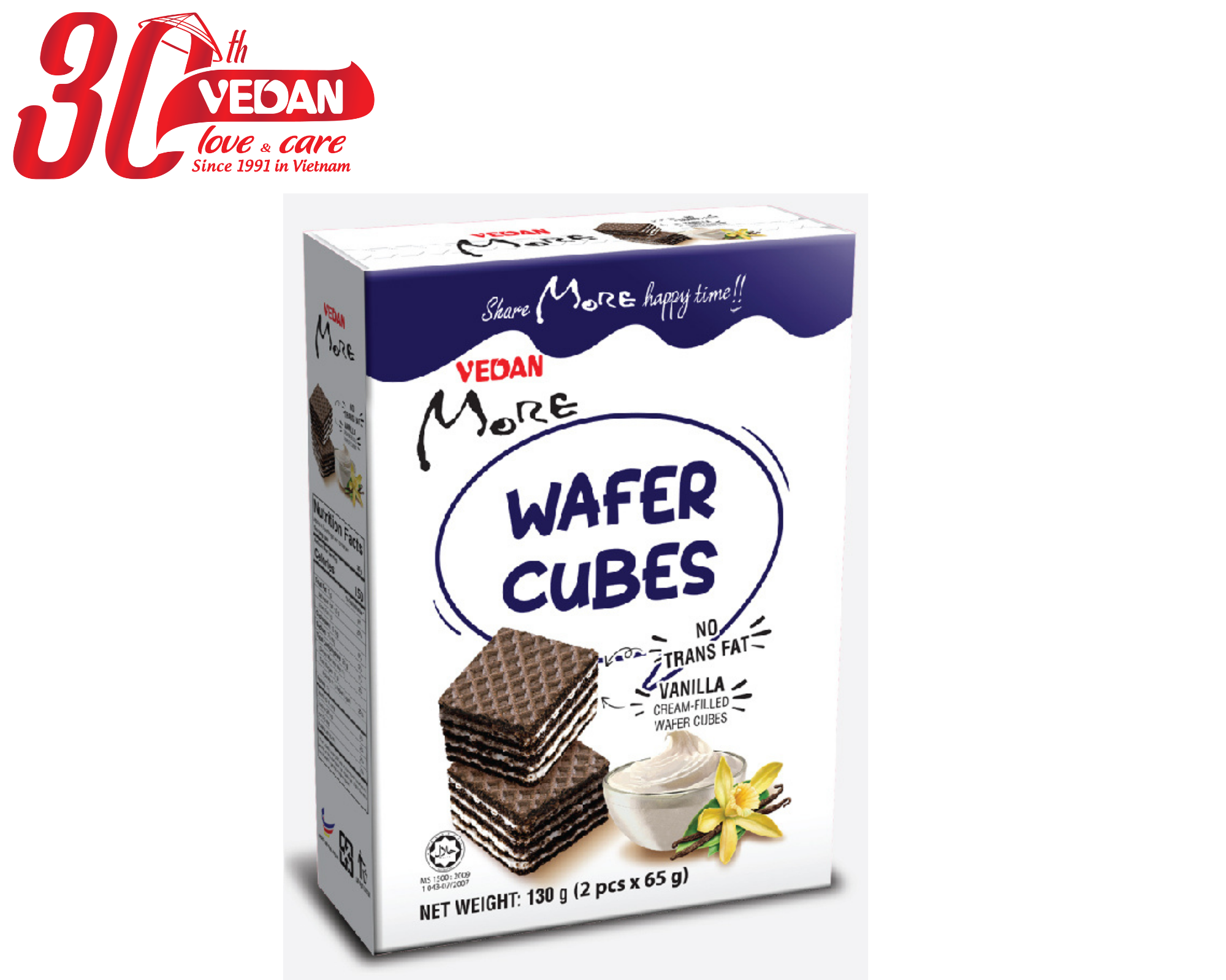 Bánh xốp Wafer Cubes hương Vani Vedan More 130g