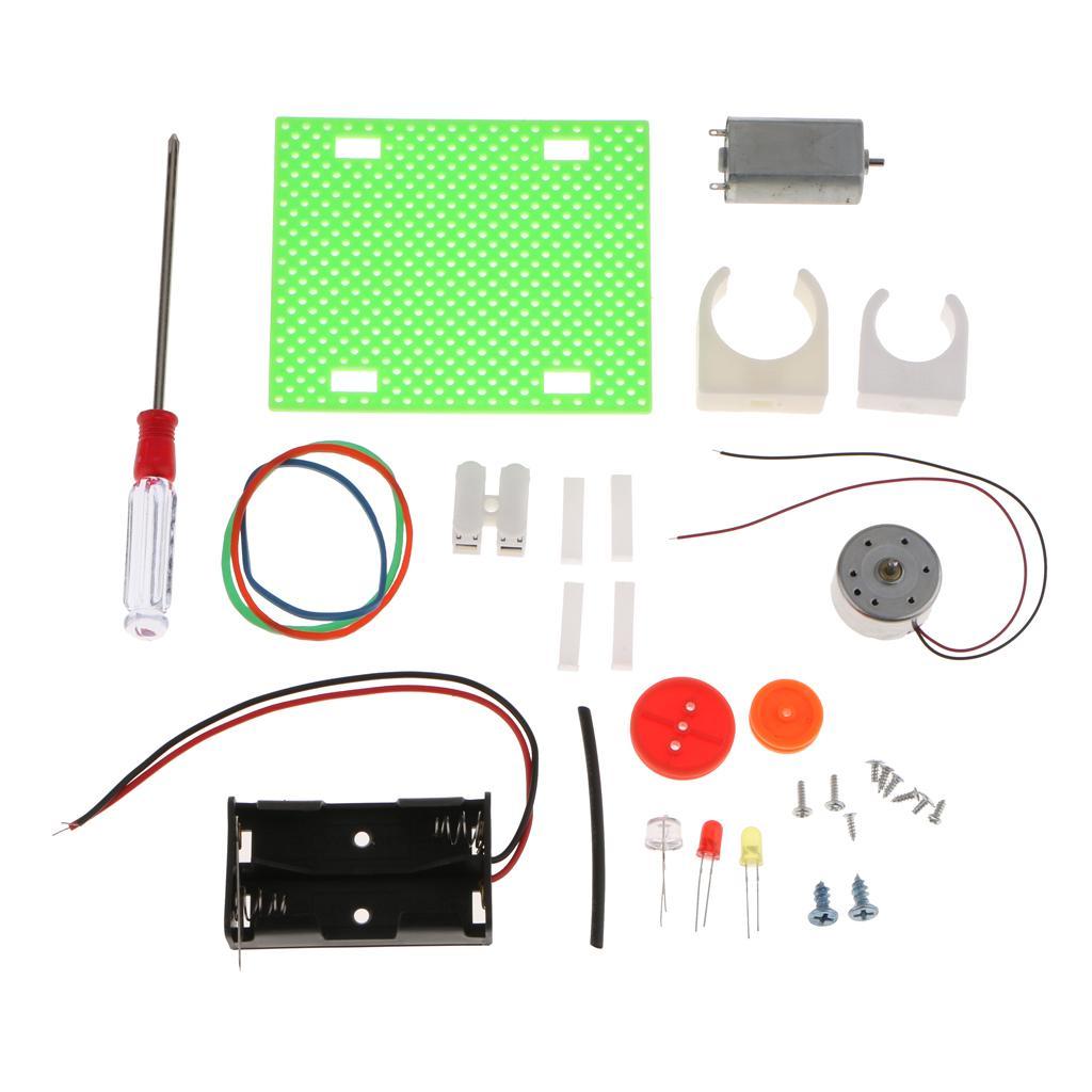 Battery Powered Robot Car Assembly Electronic DIY Kit Toy With 180RMP Motor