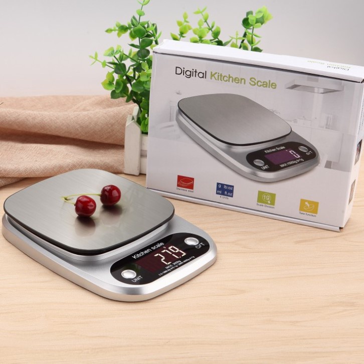 Cân điện tử mini nhà bếp Kitchen Scale tiểu ly full màu 3 loại 3, 5, 10kg chính xác 0,1g CDT01