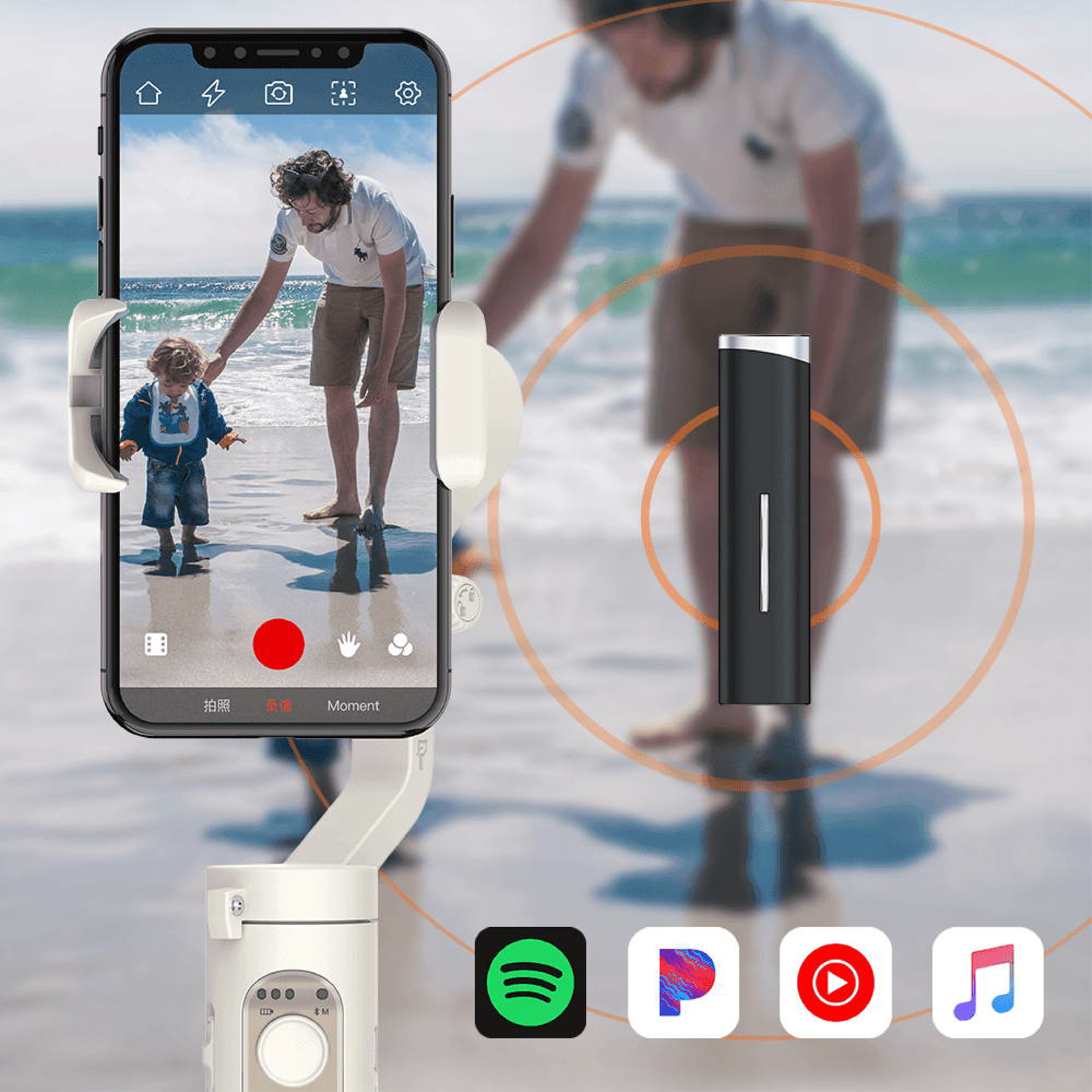 Gimbal Tay cầm chống rung tích hợp micro không dây cho smartphone cao cấp Hohem ISteady X Vlogger Kit - Hàng nhập khẩu
