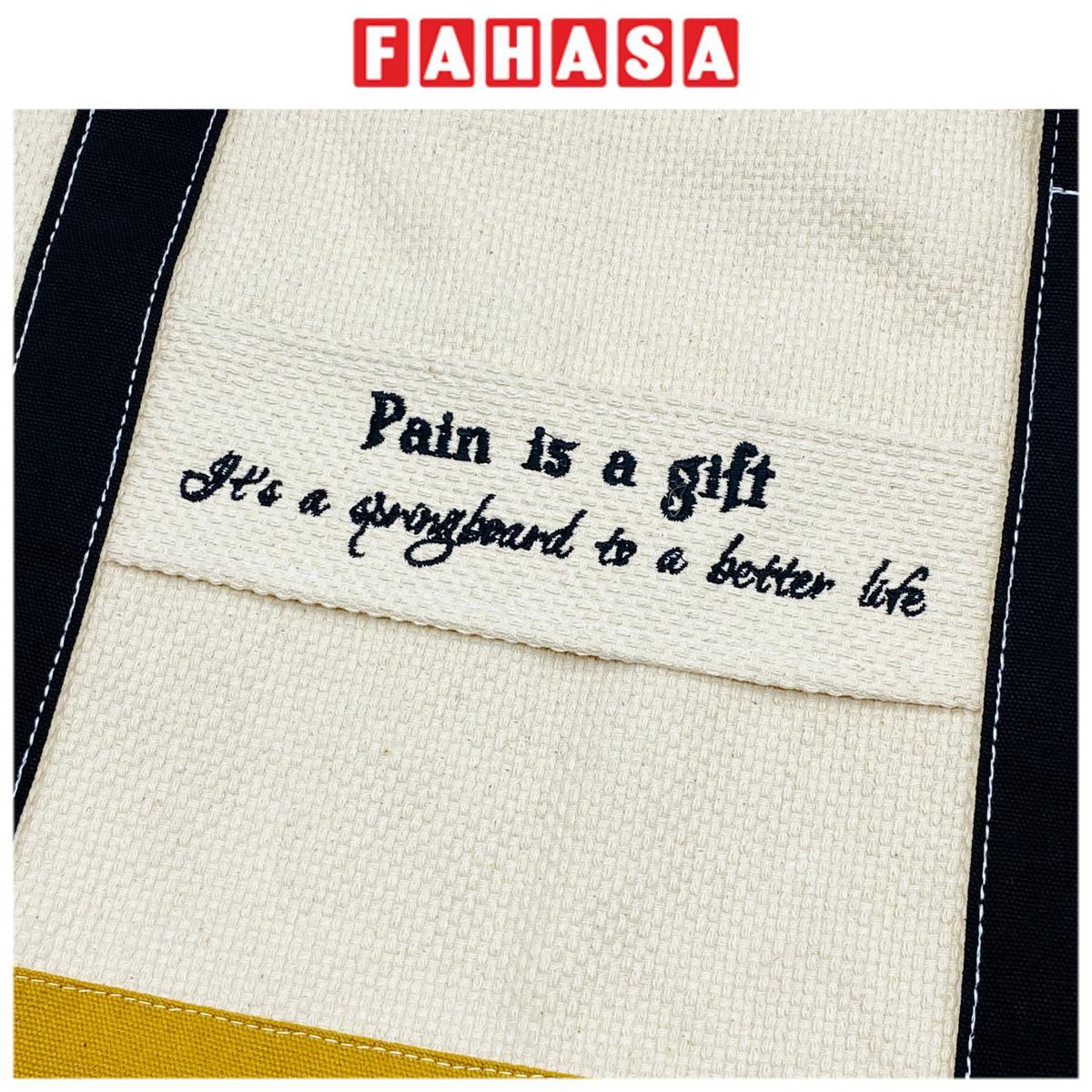 Túi Vải Tote Thêu Chữ - Size M - Saigon ZeroWaste - Mẫu 1 (Slogan Ngẫu Nhiên)