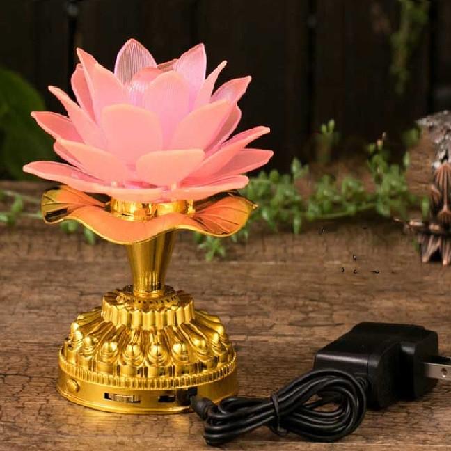 Đèn bàn thờ LED Hoa sen đa năng xài pin / điện_video