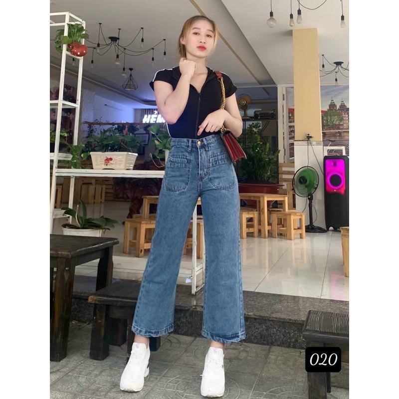 Quần jean ống suông hai túi mổ 020, hình thật ảnh sàn