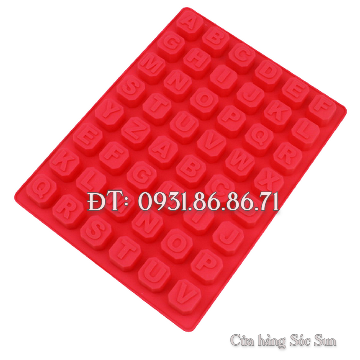 Khuôn silicon 24 chữ cái, 10 số, ký tự - Mã số 1136