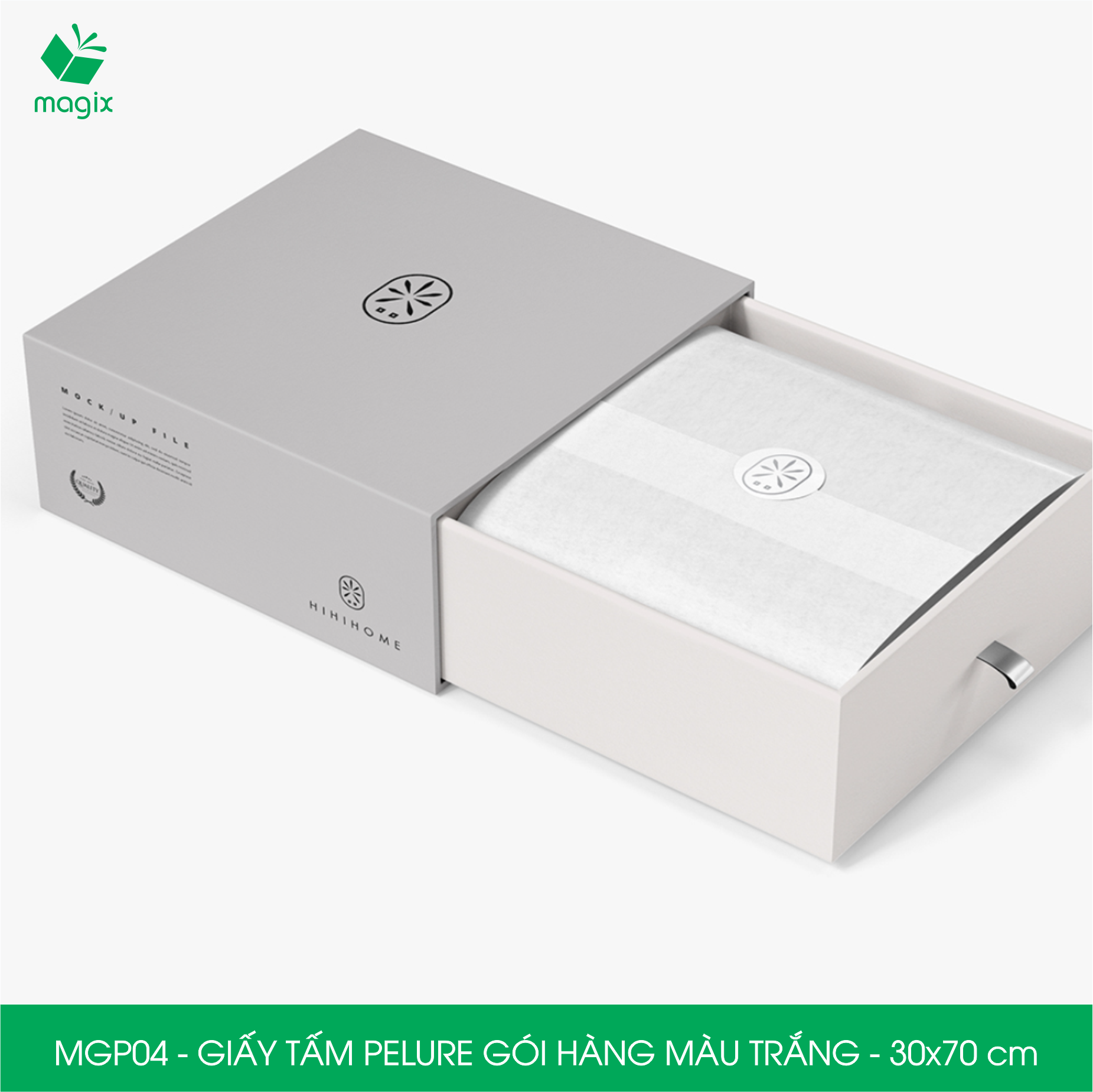 MGP04 - 30x70 cm - 1KG giấy Pelure trắng đóng hàng, giấy nến gói quần áo, giày dép, phụ kiện