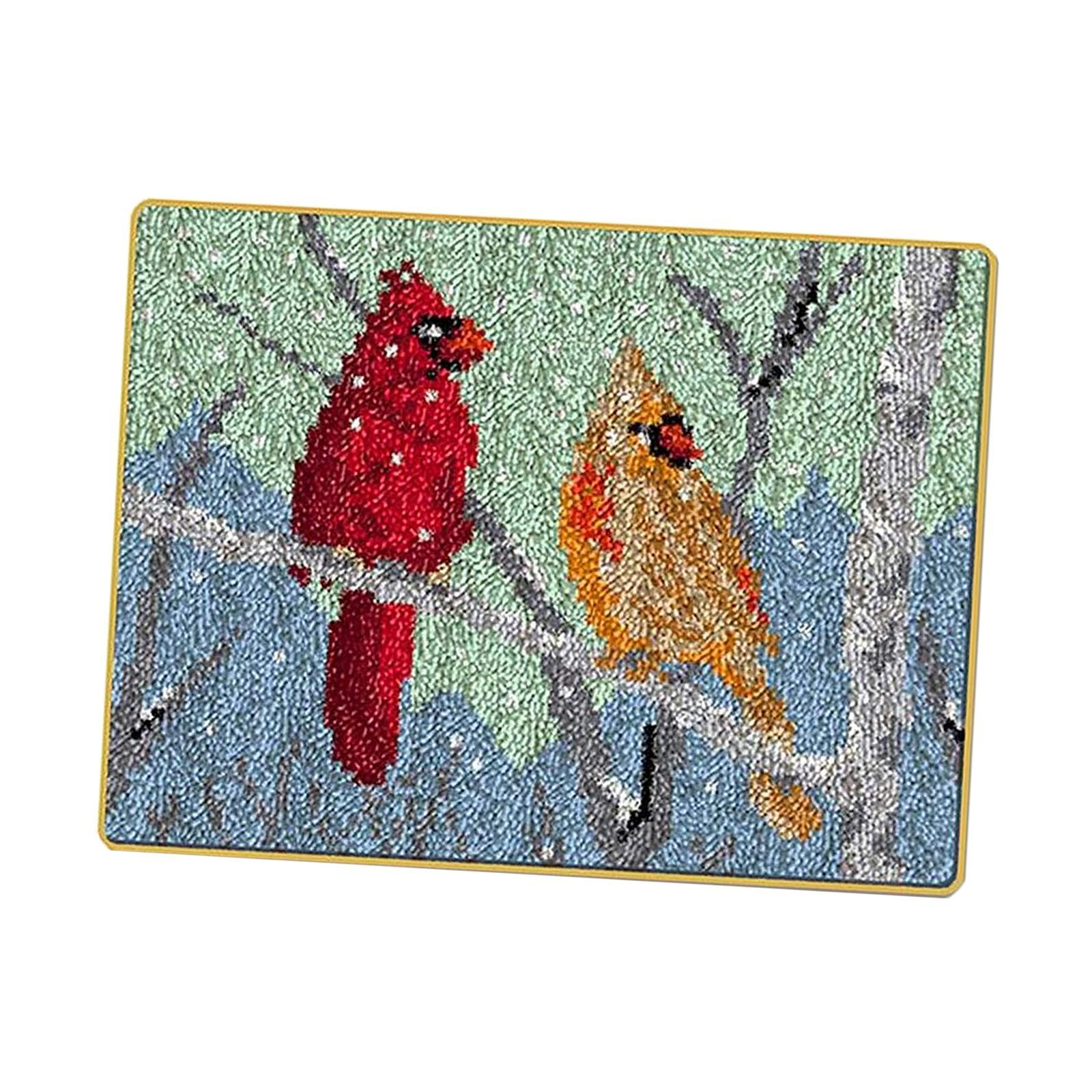 Embroidery Carpet Latch Hook kit Crochet Rug Making DIY Cushion Mat Parrot