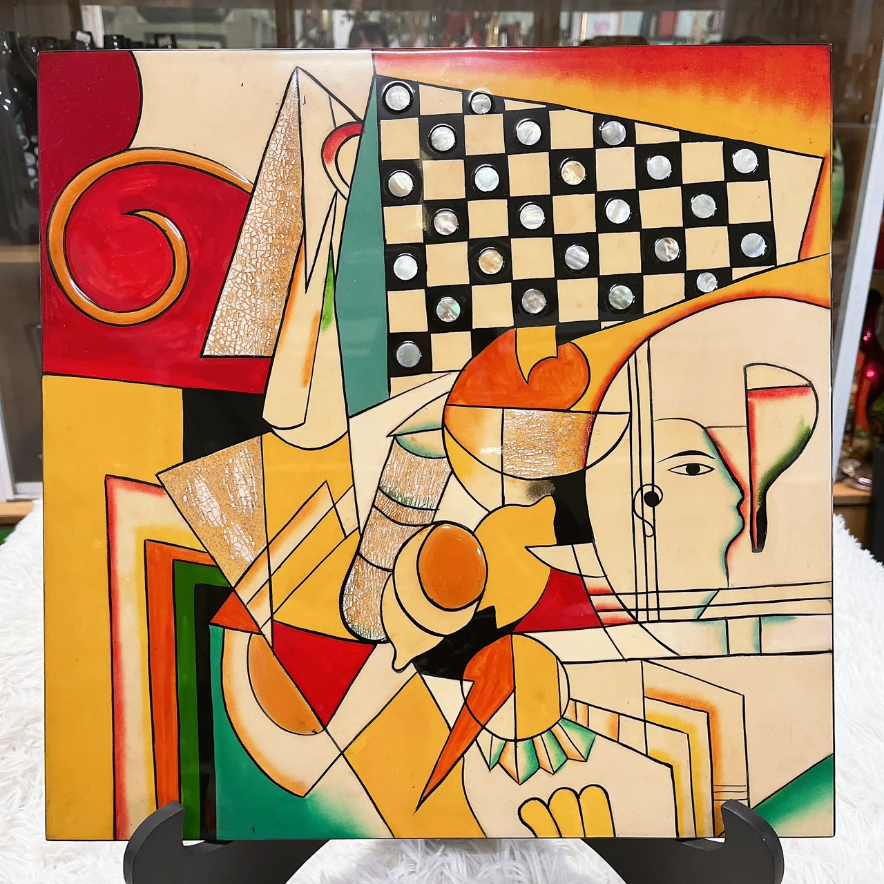 Tranh Sơn Mài - Họa Tiết PICASSO | Size 40x40 cm | Kèm Khung Sơn Mài Cao Cấp