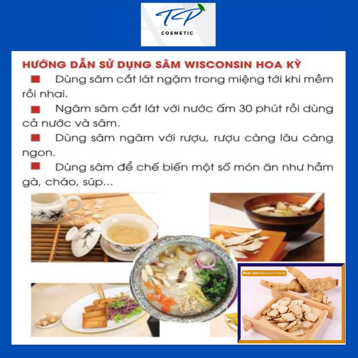 Nhân Sâm Wisconsin Hoa Kỳ Cắt Lát 50g, 100g: Bồi Bổ Sức Khỏe, Tăng Sức Đề Kháng, Điều Hòa Lipid Máu.