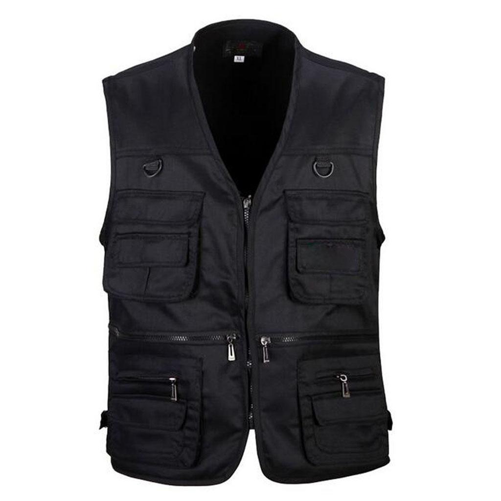 Men's Multi Pocket Zip Vest Hunting Fishing Travel Photography Outdoor Casual Quick-Dry Waistcoat Jacket XL/XXL/XXXL - Various Color