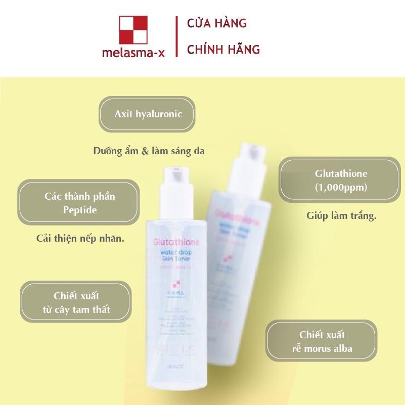 Toner Nước Hoa Hồng Dưỡng Ẩm Trắng Da Melasma X Glutathione Water Drop Skin Toner 260ml