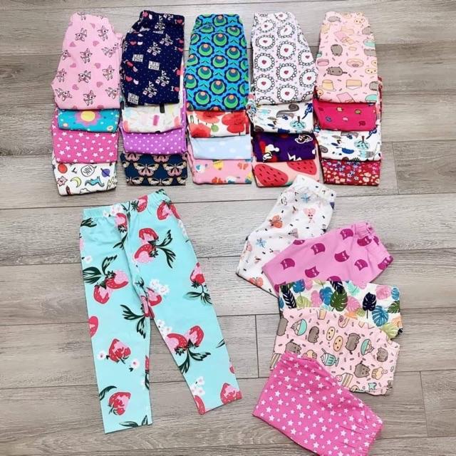 Set 5 quần legging co giãn 4 chiều cao cấp cho bé gái