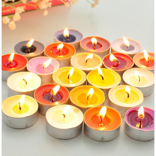 NẾN TRANG TRÍ TIỆC TEALIGHT MÀU 2H KHÔNG MÙI, KHÔNG KHÓI -100V/ HỘP